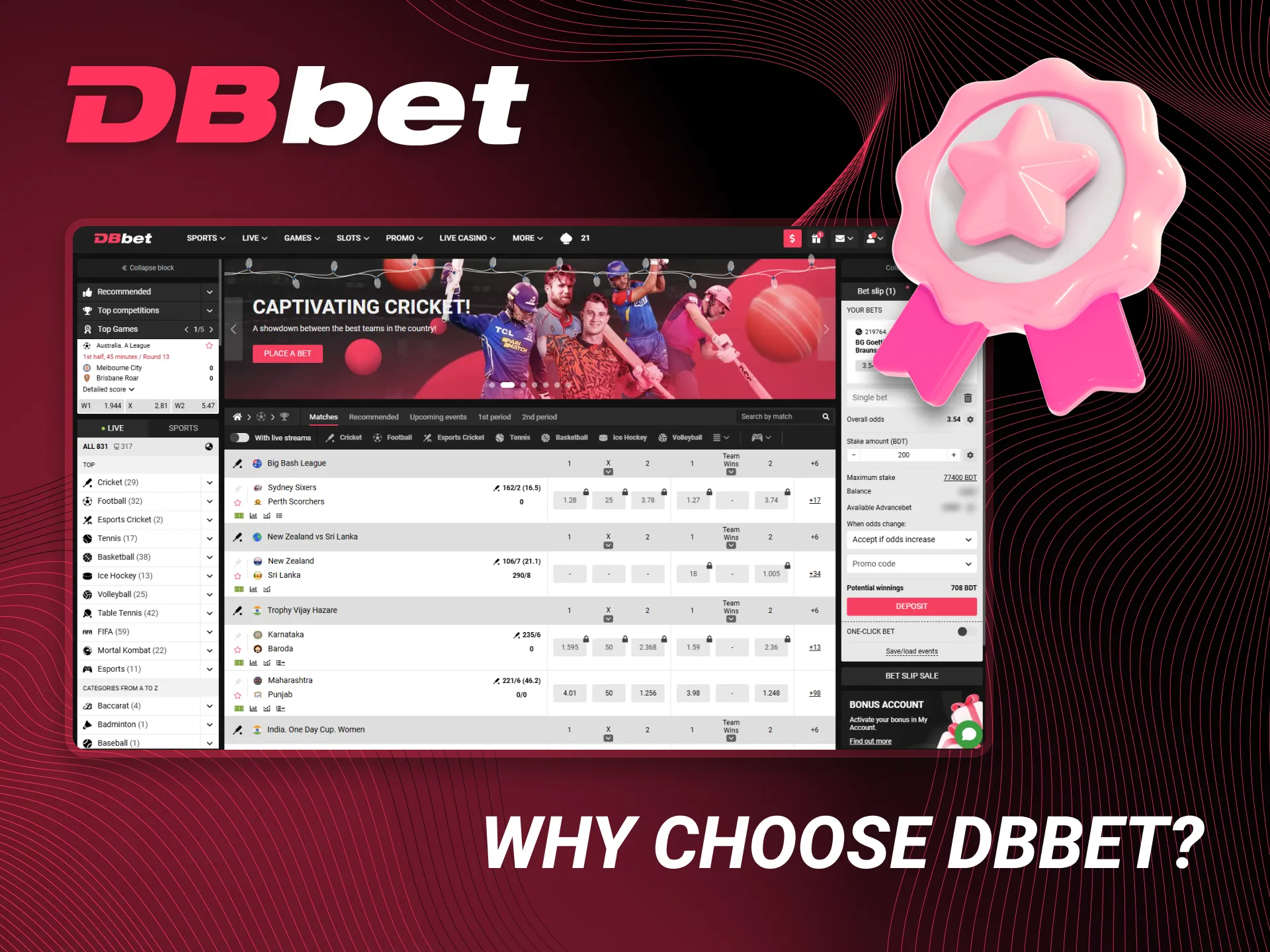 Here are a few reasons why you should choose DBbet.