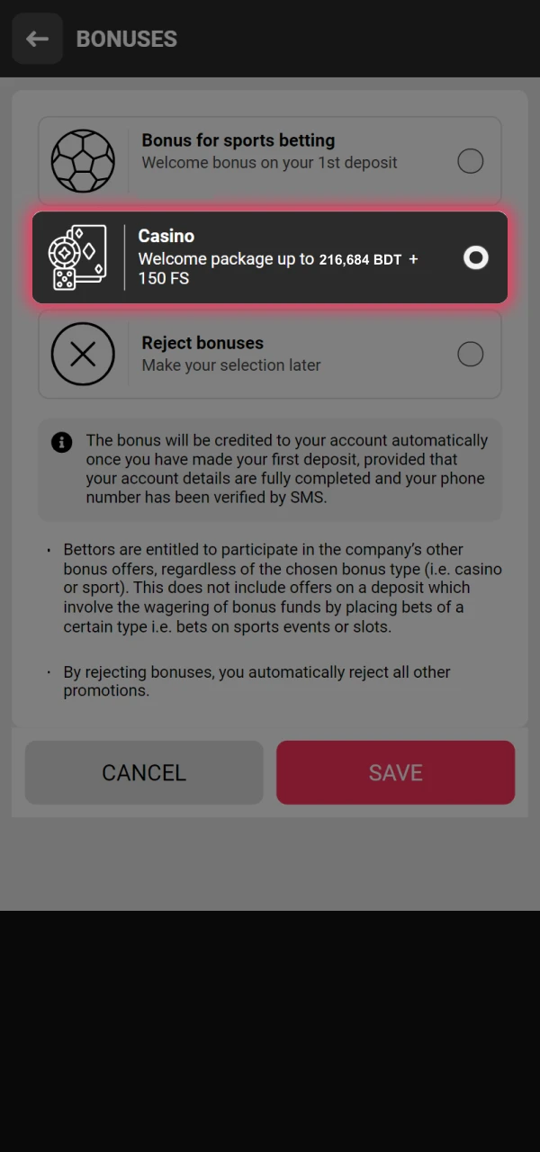 Get a welcome casino bonus at Dbbet for playing bingo.