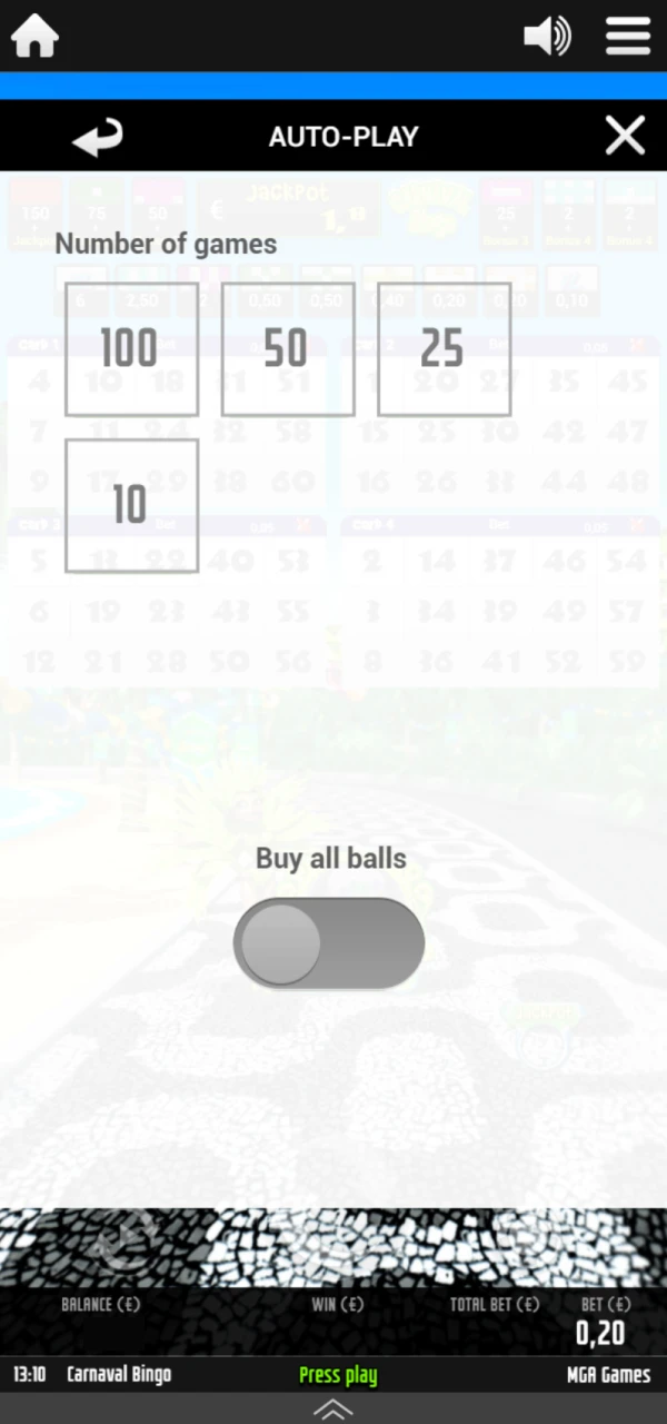 Watch the draw in real time in the bingo game on Dbbet.