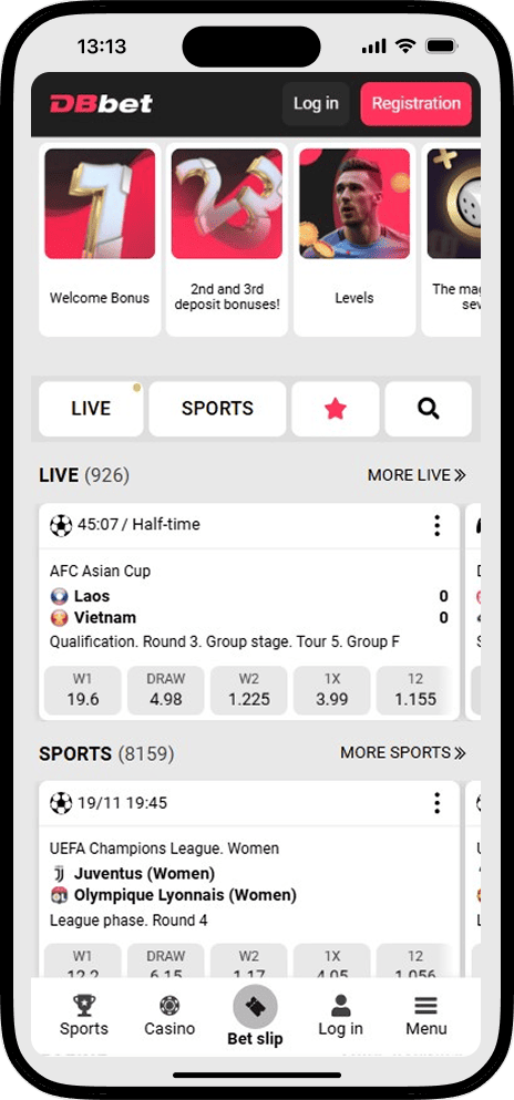 DBbet Casino Homepage